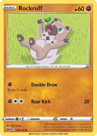 Rockruff 109  SWSH11 Lost Origin - Common