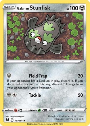 Galarian Stunfisk 127  SWSH11 Lost Origin - Uncommon