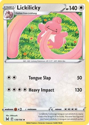 Lickilicky 139  - Reverse Holofoil SWSH11 Lost Origin - Uncommon