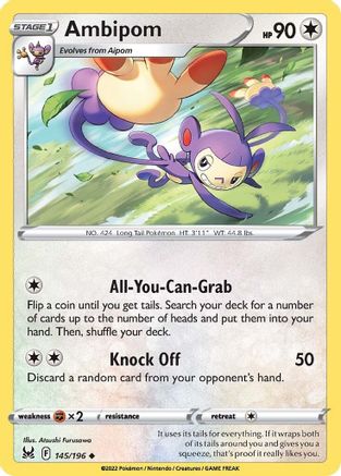 Ambipom 145  SWSH11 Lost Origin - Uncommon