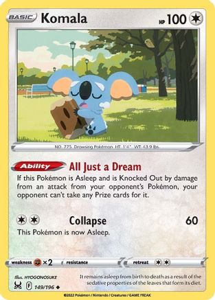Komala 149  SWSH11 Lost Origin - Uncommon