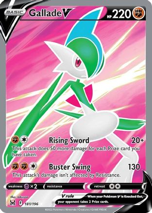 Gallade V (Full Art) 181  - Holofoil SWSH11 Lost Origin - Ultra Rare