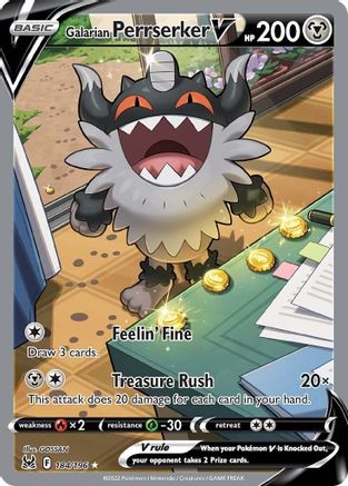 Galarian Perrserker V (Alternate Full Art) 184  - Holofoil SWSH11 Lost Origin - Ultra Rare