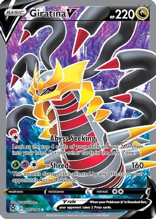Giratina V (Full Art) 185  - Holofoil SWSH11 Lost Origin - Ultra Rare