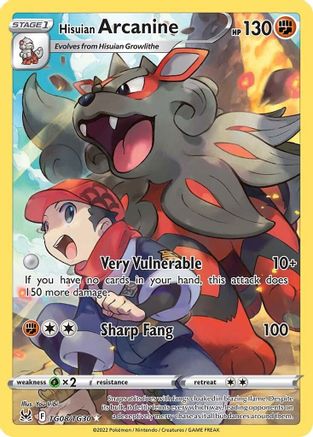 Hisuian Arcanine TG08  - Holofoil SWSH11 Lost Origin Trainer Gallery - Ultra Rare