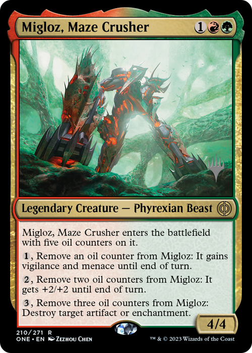 Migloz, Maze Crusher (PPONE-210) - Phyrexia: All Will Be One Promos Foil