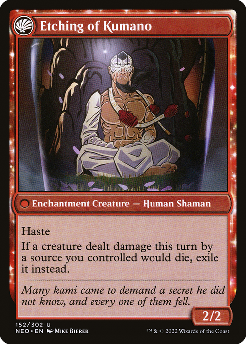 Kumano Faces Kakkazan (NEO-152) - Kamigawa: Neon Dynasty: (fandfc, enchantment)