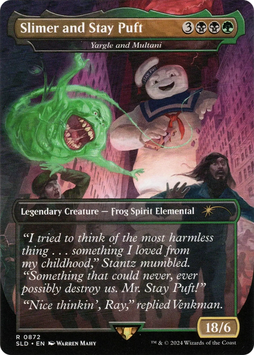 Slimer and Stay Puft - Yargle and Multani (Rainbow Foil) (SLD-872) - Secret Lair Drop / Slimer and Stay Puft (Borderless) Foil