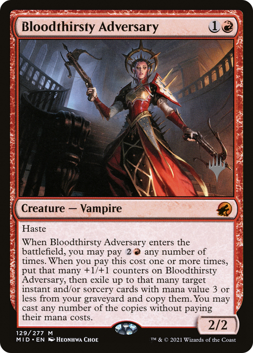 Bloodthirsty Adversary (PPMID-129P) - Innistrad: Midnight Hunt Promos Foil