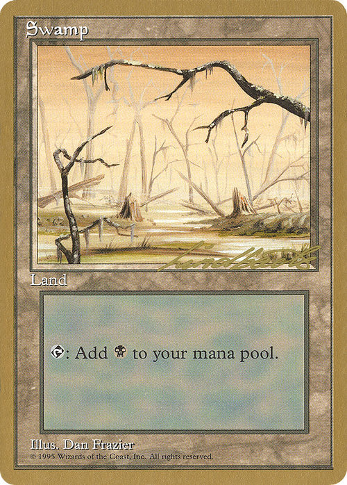 Swamp (A) - 1996 Leon Lindback (4ED) (WCD-) - Pro Tour Collector Set