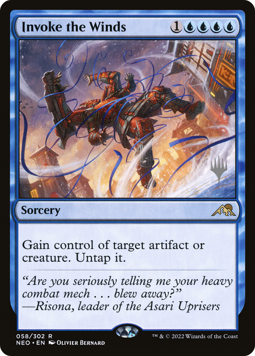 Invoke the Winds (PPNEO-058) - Kamigawa: Neon Dynasty Promos Foil