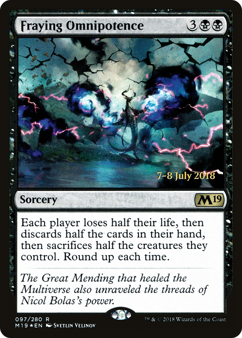Fraying Omnipotence (PRE-97S) - Core Set 2019 Promos Foil