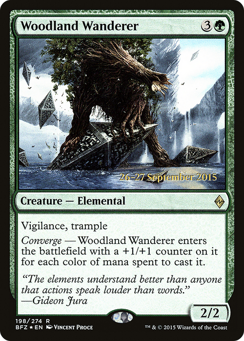Woodland Wanderer (PRE-198S) - Battle for Zendikar Promos Foil