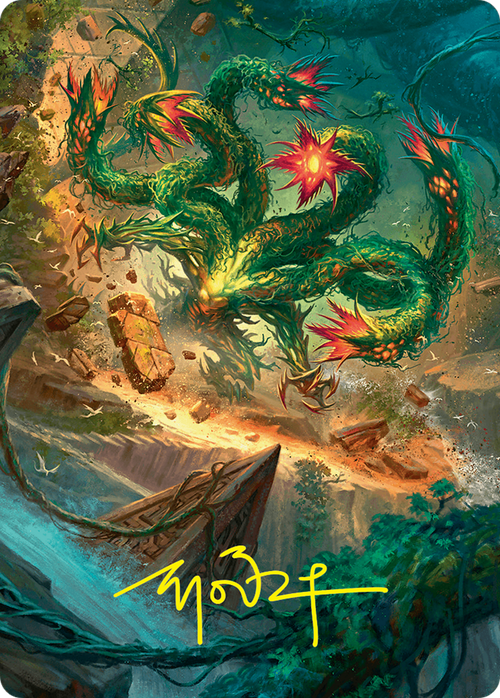 Mossborn Hydra // Mossborn Hydra (AFDN-042) - Foundations Art Series (Borderless) Foil