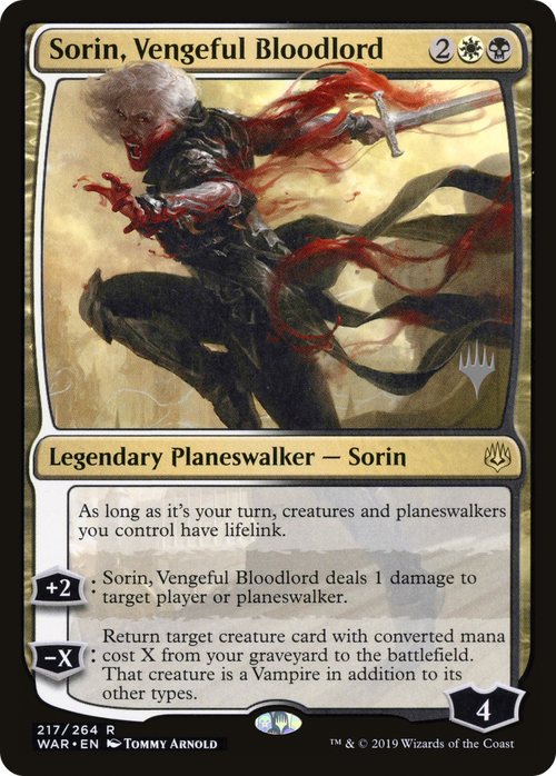 Sorin, Vengeful Bloodlord (PPELD-217P) - War of the Spark Promos