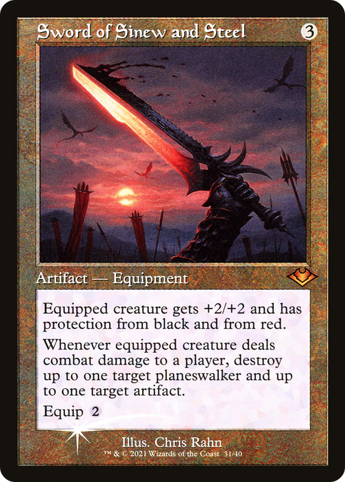 Sword of Sinew and Steel (Retro Frame) (MH1-031) - Modern Horizons 1 Timeshifts Foil