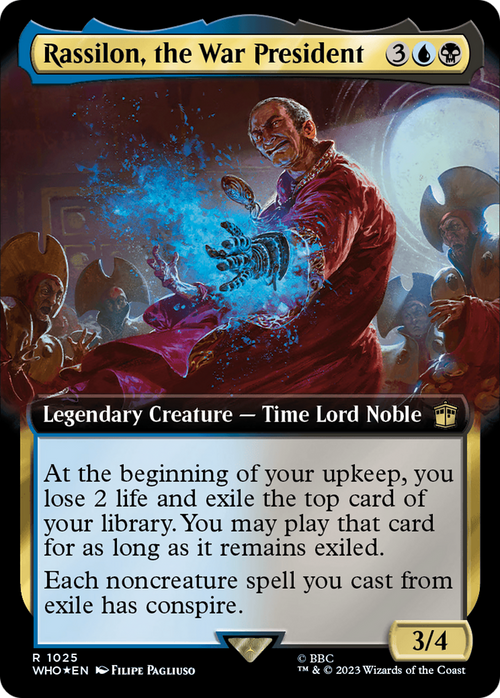 Rassilon, the War President (Extended Art) (Surge Foil) (WHO-1025) - Doctor Who: (Extended Art) Foil