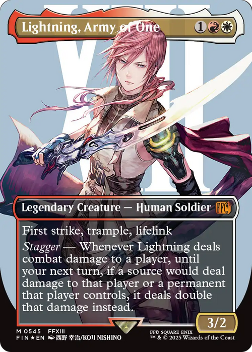 Lightning, Army of One (0545) (Borderless) (Surge Foil) (FIN-545) - FINAL FANTASY Foil