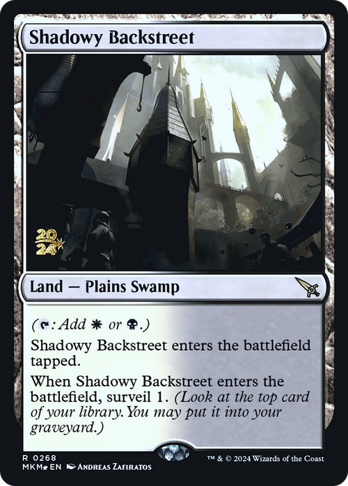 Shadowy Backstreet (PRE-268) - Murders at Karlov Manor Promos Foil