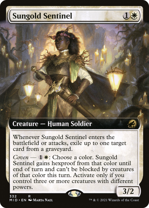 Sungold Sentinel (Extended Art) (MID-332) - Innistrad: Midnight Hunt: (Extended Art) Foil
