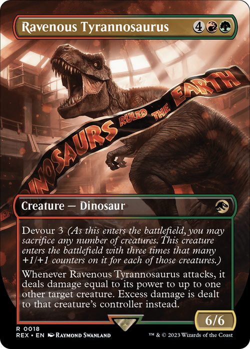 Ravenous Tyrannosaurus (Borderless) (REX-018) - Jurassic World Collection