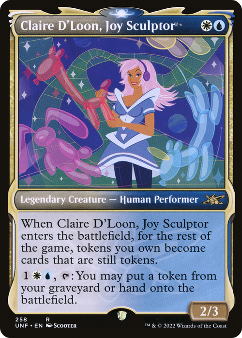 Claire D'Loon, Joy Sculptor (Showcase) (UNF-258) - Unfinity: (Showcase) Foil