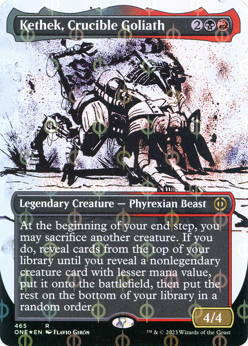 Kethek, Crucible Goliath (Showcase) (Step-and-Compleat Foil) (ONE-465) - Phyrexia: All Will Be One: (Showcase) (Borderless) Foil