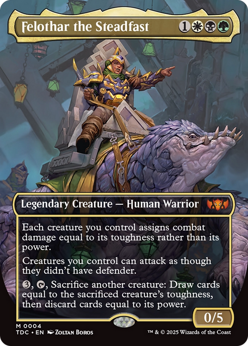 Felothar the Steadfast (Borderless) (TDC-004) - Commander: Tarkir: Dragonstorm