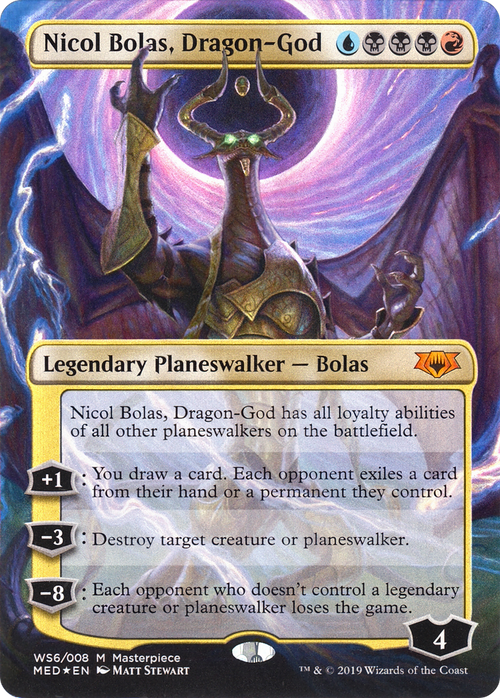 Nicol Bolas, Dragon-God (MED3-WS6) - Mythic Edition (Borderless) Foil