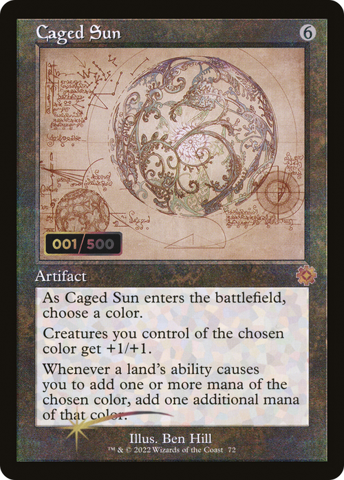 Caged Sun (Schematic) (Serial Numbered) (BRR-072) - The Brothers' War Retro Artifacts Foil
