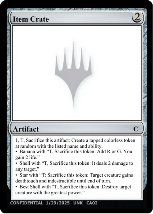 Item Crate (UNK-CA02C) - Un-Known Event Playtest Cards