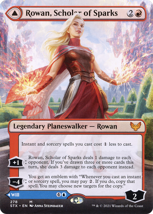 Rowan, Scholar of Sparks (Borderless) (STX-278) - Strixhaven: School of Mages (Borderless)