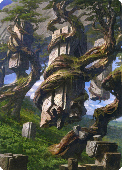 Forest // Forest (AZNR-020) - Zendikar Rising Art Series (Borderless) Foil