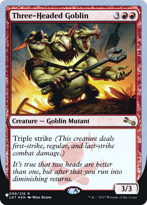 Three-Headed Goblin (LIST-099/216) - The List (Unfinity Foil Edition) Foil