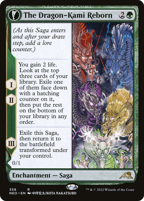 The Dragon-Kami Reborn (Showcase) (NEO-358) - Kamigawa: Neon Dynasty: (Showcase, fandfc) Foil