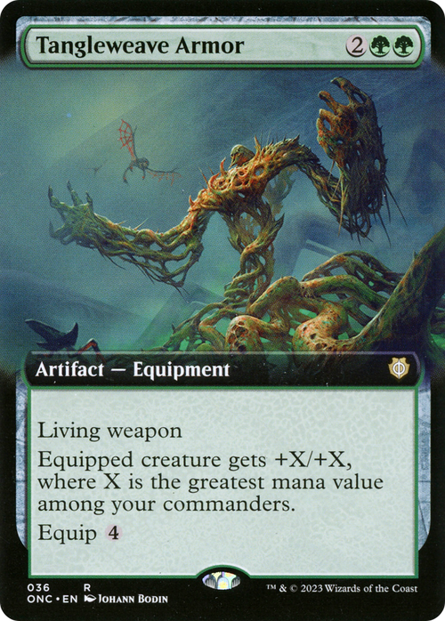 Tangleweave Armor (Extended Art) (ONC-036) - Phyrexia: All Will Be One Commander: (Extended Art) Foil
