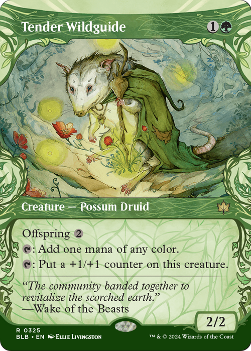 Tender Wildguide (Showcase) (BLB-325) - Bloomburrow: (Showcase) (Borderless) Foil