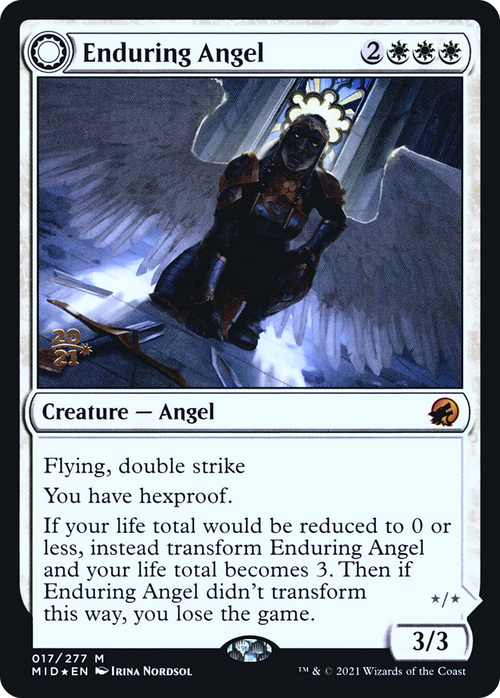 Enduring Angel (PRE-17S) - Innistrad: Midnight Hunt Promos: (Double Faced Transform) Foil