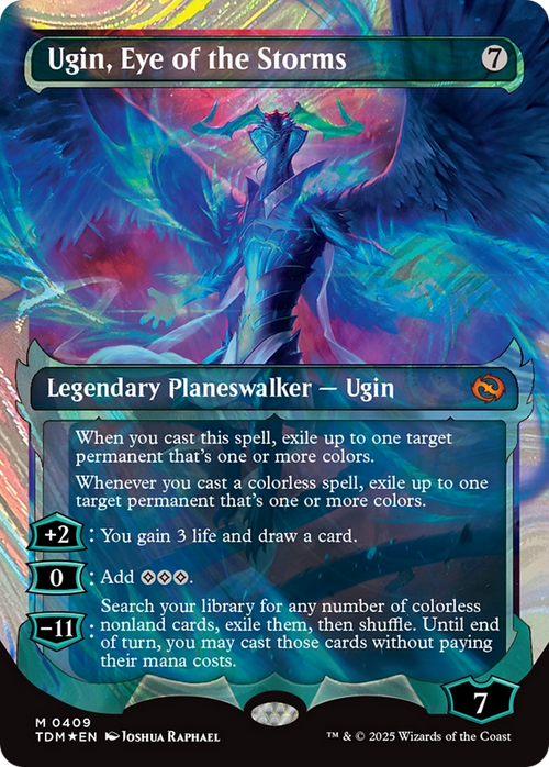 Ugin, Eye of the Storms (Showcase) (Halo Foil) (TDM-409) - Tarkir: Dragonstorm: (Showcase) (Borderless) Foil