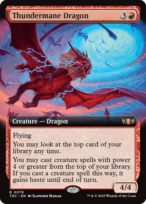 Thundermane Dragon (TDC-078) - Commander: Tarkir: Dragonstorm: (Extended Art)