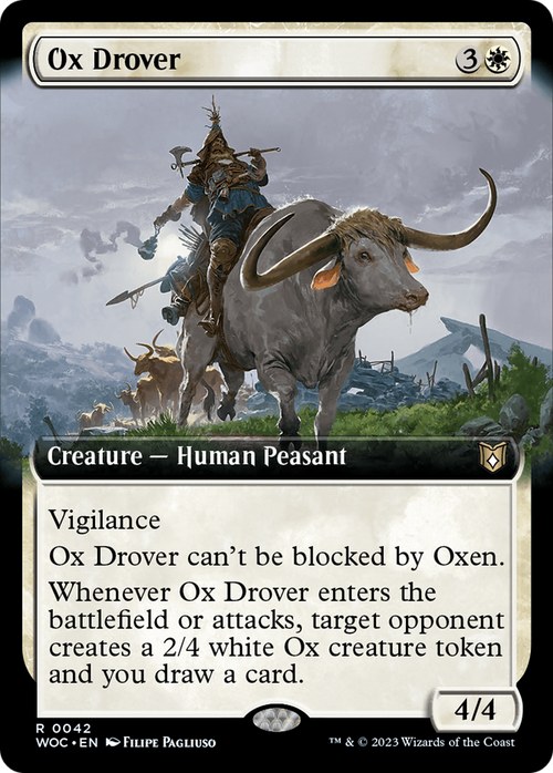 Ox Drover (Extended Art) (WOC-042) - Wilds of Eldraine Commander: (Extended Art)
