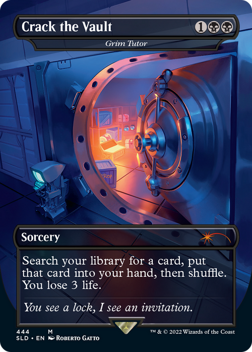 Crack the Vault - Grim Tutor (SLD-444) - Secret Lair Drop / Crack the Vault (Borderless) Foil
