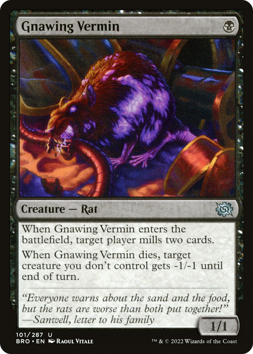 Gnawing Vermin (BRO-101) - The Brothers' War Foil