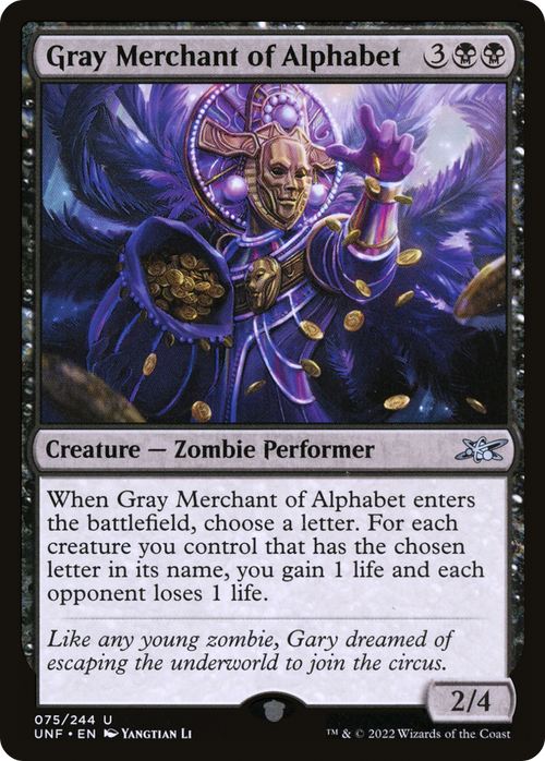 Gray Merchant of Alphabet (UNF-075) - Unfinity Foil