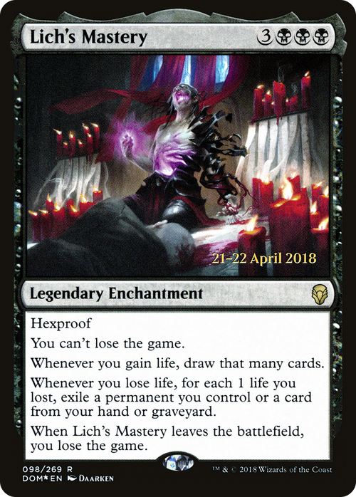 Lich's Mastery (PRE-98S) - Dominaria Promos Foil