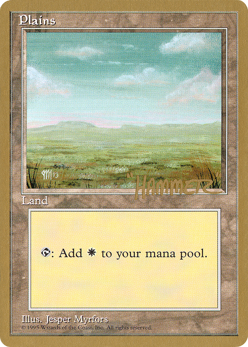 Plains (A) - 1996 Shawn "Hammer" Regnier (4ED) (WCD-) - Pro Tour Collector Set