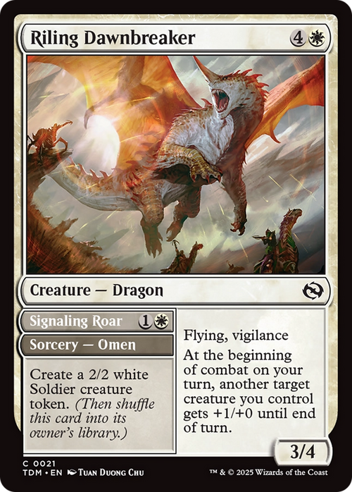 Riling Dawnbreaker (TDM-021) - Tarkir: Dragonstorm Foil