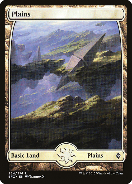Plains (254) - Full Art (BFZ-254) - Battle for Zendikar Foil