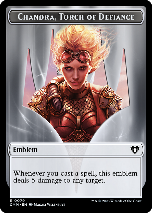 Chandra, Torch of Defiance Emblem (TCMM-079) - Commander Masters Tokens