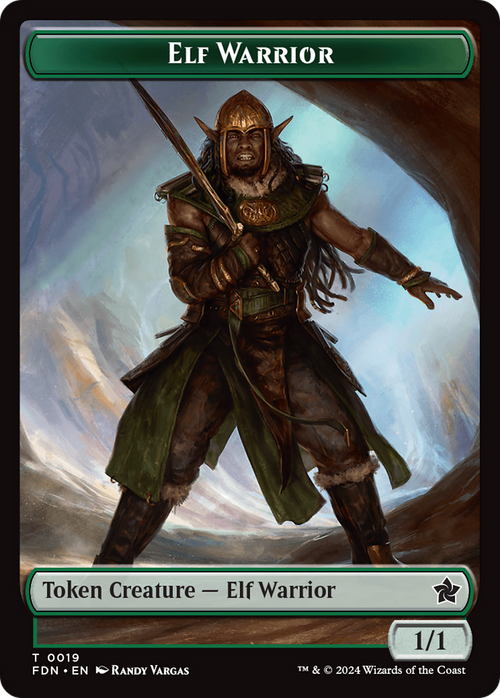 Elf Warrior (TFDN-019) - Foundations Tokens Foil